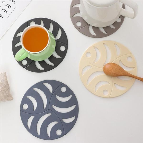 

mats & pads round pad hollow fish non-slip rubber trivet mat for kitchen cup accessories tableware placemat table decorative