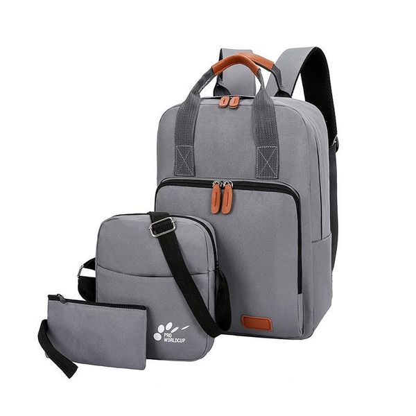 

backpack three piece travel bag computer usb schoolbag men women bags