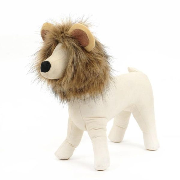 

funny dress up pet dog costume clothes lion mane wig hairpiece drak brown king hair grooming for large accessories cat costumes