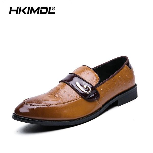 

dress shoes hkimdl fashion office for men casual breathable leather loafers driving moccasins comfortable slip on 2021, Black