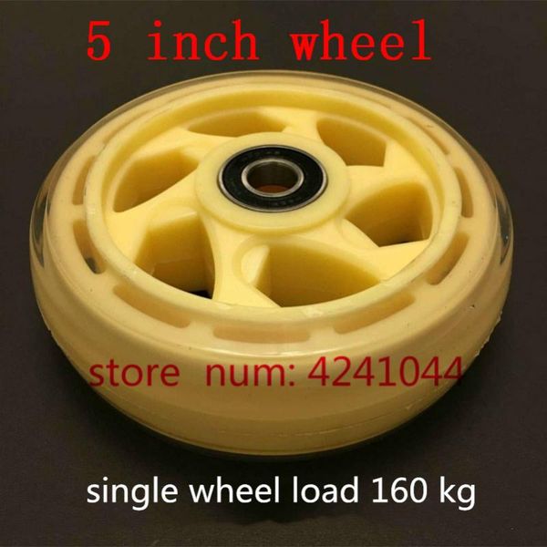 

motorcycle wheels & tires 5 inch 125 mm pu wear-resistant silent small pull car cart luggage casters