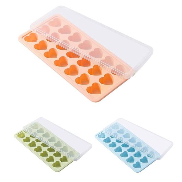 

heart shaped silicone ice square tray 21-ice mould with removable lid, for whiskey and cocktails baking moulds
