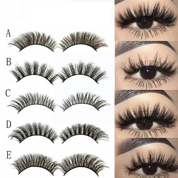 

false eyelashes 5 pair mink hair natural cross extension tools up lashes eye makeup beauty messy fake make j9w7