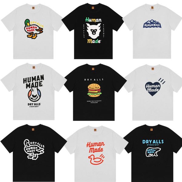 

human made japanese men's and women's t shirts designer cute short sleeve cartoon duck pattern loose cotton couple t-shi, White;black