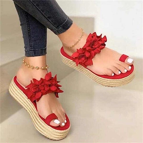 

women sandals platform open toe flower sandals soft comfortable casual beach flip flops thick bottom summer female slippers, Black