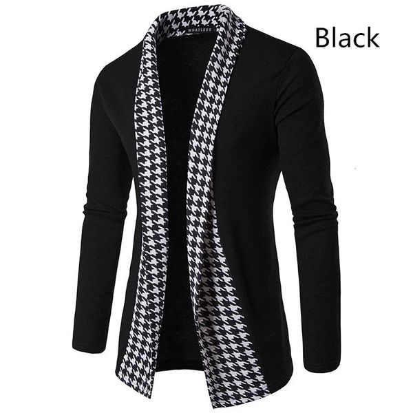 

men's sweaters men concise v-neck plaid business sweater cotton long sleeve cardigan mens loose fit casual style clothing arrival g2op, White;black