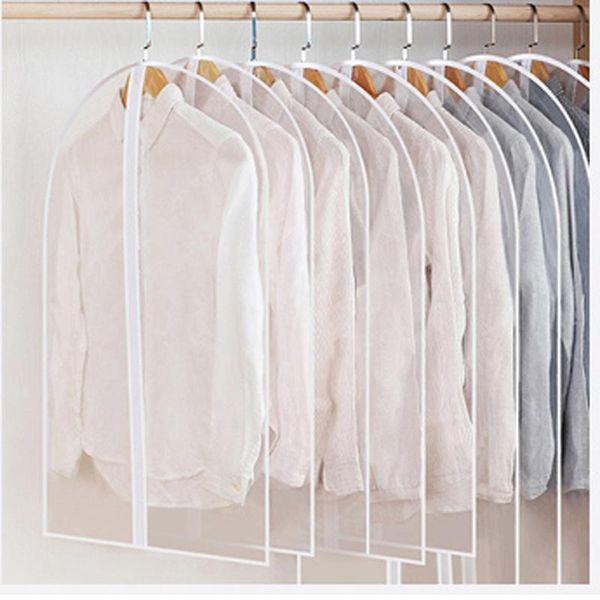 

clothing & wardrobe storage clothes hanging dust cover garment dress suit coat bags 100% transparent washable bag lu011