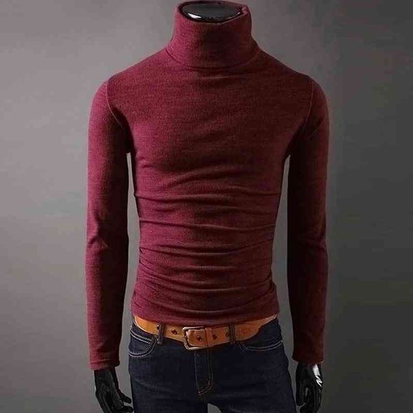 

2020 new autumn mens sweaters casual fashion male turtleneck 's black solid knitwear slim fit brand clothing sweater