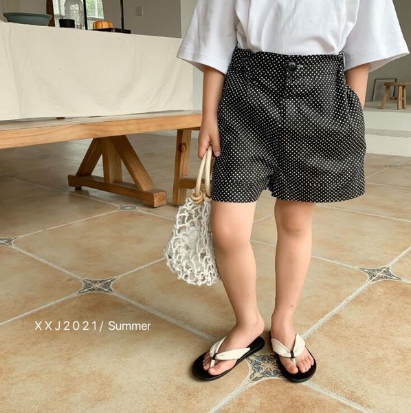 

style girls boys dots shorts summer cotton fashion kids 1-7 years ye971, Black