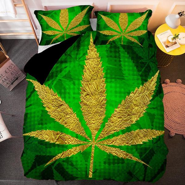 

bedding sets leaves set home textile twin king  size comforter cover with pillowcase 2/3pcs customize pattern