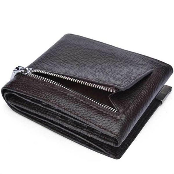 

men wallet genuine cow leather trifold brand fashion designer male money luxury purse black and coffee card holder wallets, Red;black