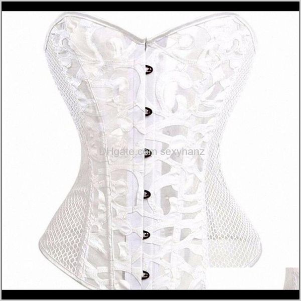 

bustiers & corsets womens underwear apparel drop delivery 2021 hollow mesh corset for women burlesque lace up gothic bustier overbust corsel, Black;white