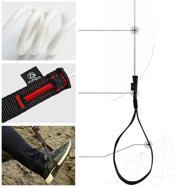 

cords, slings and webbing 1pc professional adjustable foot loop outdoor rock climbing mountaineering pedal rope for ring ascender belt devic
