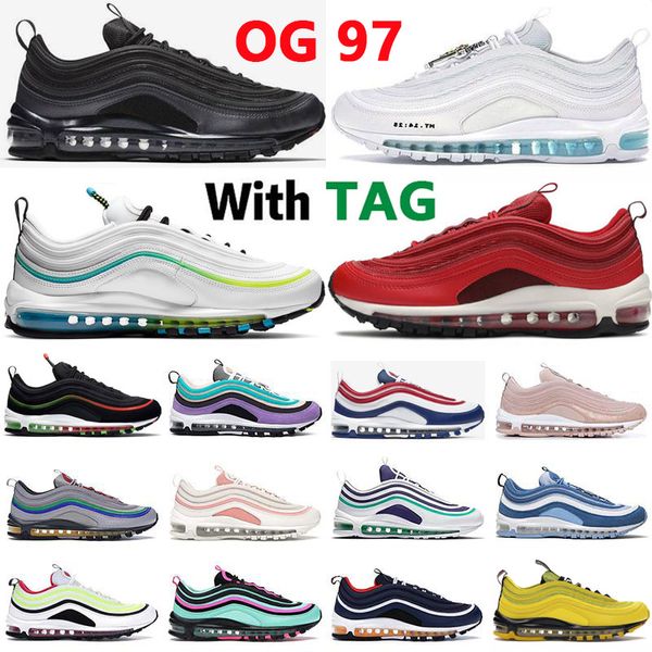 

2021 cushion 97 running shoes og 97s ultra mens trainers sneakers black bullet sean wotherspoon reflective bred sunburst volt women run chau