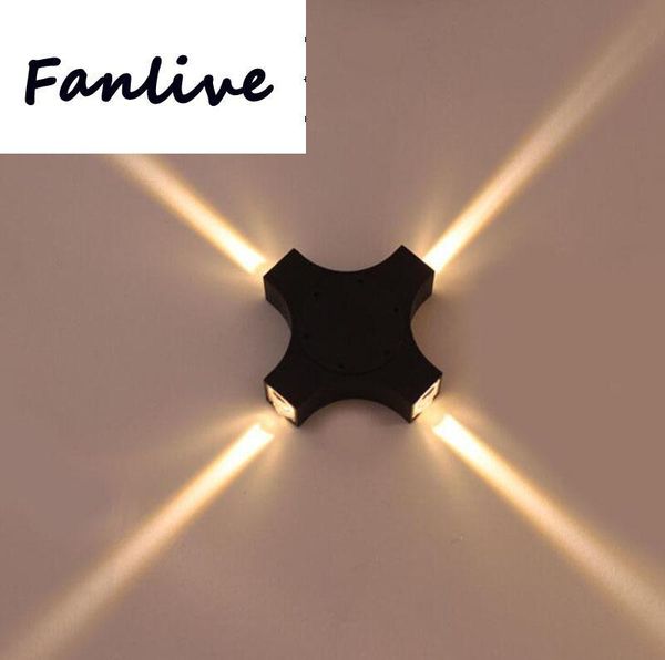 

wall lamp 10pc led outdoor el lamps 4*3w star porch indoor light 4 side lighting waterproof ip65 for living room garden decoration