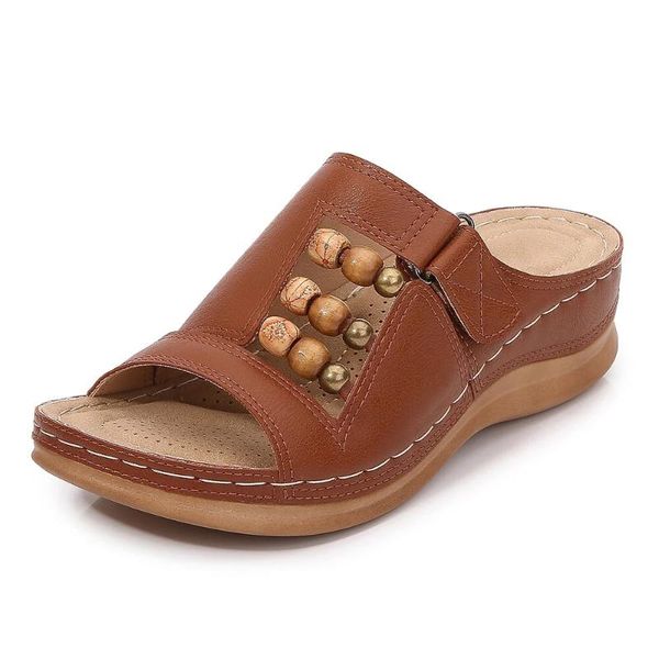 

sandals summer women comfy pu leather shoes ladies platform flat sandal soft big toe foot orthopedic correction casual, Black