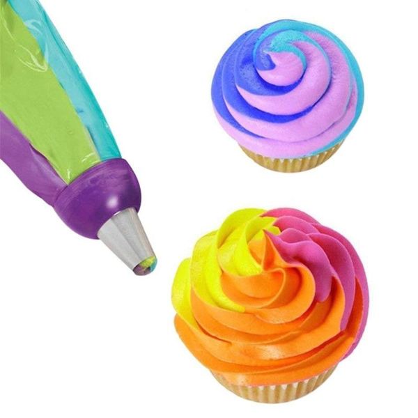 

baking & pastry tools icing piping bag nozzle converter tri-color 3hole cream coupler cake cupcake fondant cookie decorating