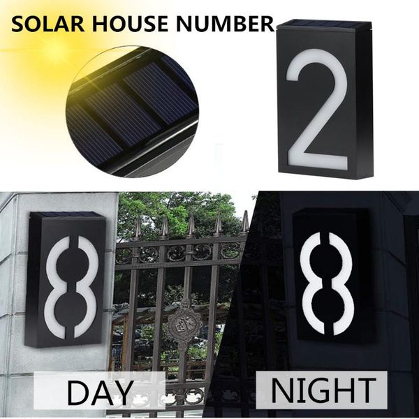 

solar lamps house number led light outdoor doorplate address lamp door lighting with rechargeable battery