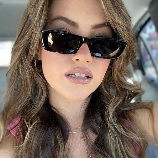 

small rectangle sunglasses women 2021 vintage brand designer place sunglasses shades female uv400 glasses wholesale, White;black