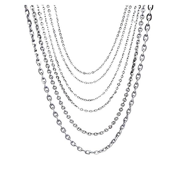 

chains wholesale 10pcs/lot width 1.2mm-4mm stainless steel tiny o type chain diy necklaces, Silver