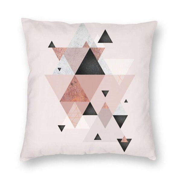 

cushion/decorative pillow abstract geometric cushion cover sofa living room compilation in rose gold and blush pink square throw case 45x45c
