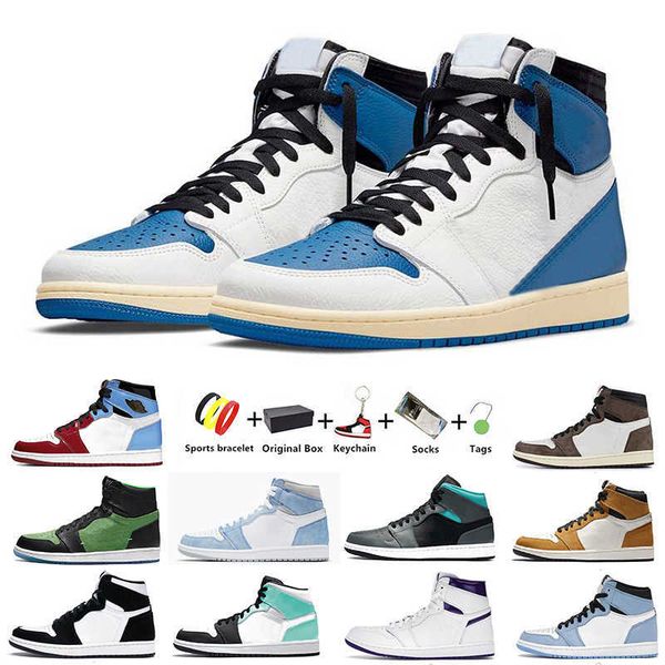 

jumpman 1 travis scotts x fragment 1s mens basketball shoes university blue twist unc hyper royal dark mocha og black white men women