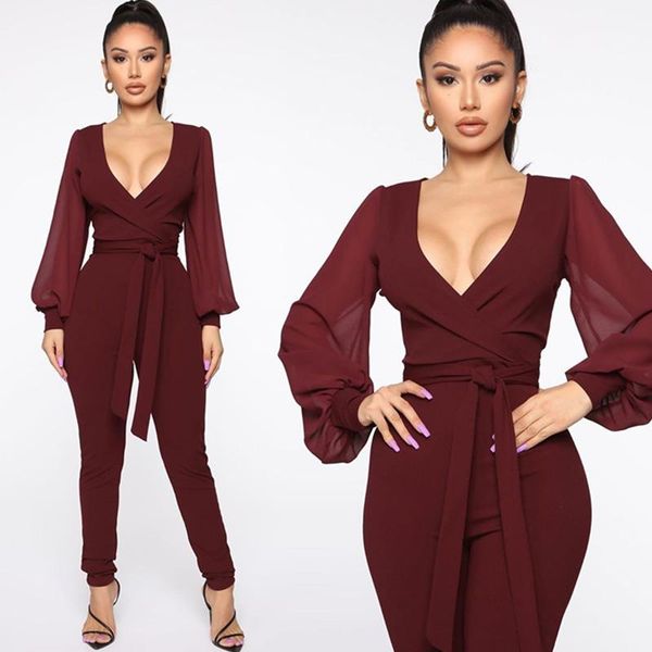 

women's jumpsuits & rompers casual chiffon belted jumpsuit, Black;white