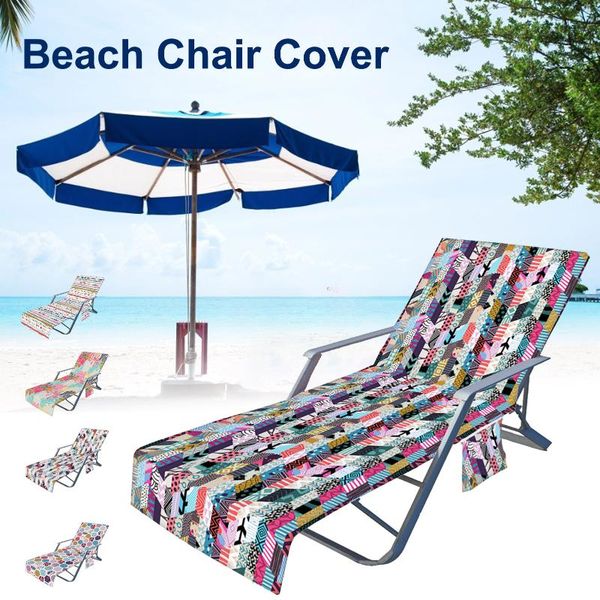 

beach chair cover holiday garden swimming pool lounger chairs with storage pocket summer seaside towel covers