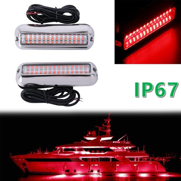 

universal 42 led underwater transom pontoon drain boat fishing light - red working