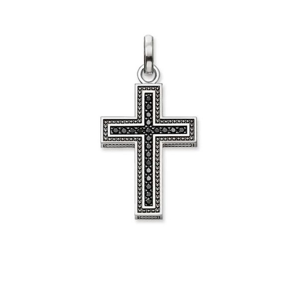 

pendants silver cross pendant black cubic zirconia fit necklace 2021 classic charms jewelry gift for women men