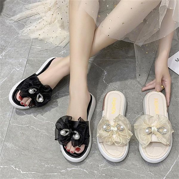 

slippers women's shoes 2021 summer sponge cake thick-soled slope high heels non-slip beach, Black