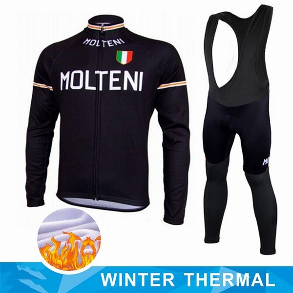 Molteni Winter Fleece 2022 Herren Radspuren -Trikot -Set Mountian Bicycle Kleidung tragen