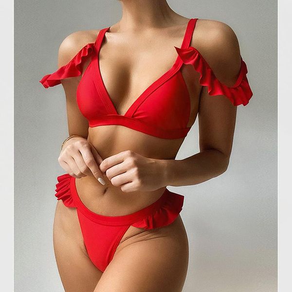 

women's swimwear red bikini 2021 women swimsuit bathing suit biquini brasileiro maillot de bain femme monokini tankini, White;black