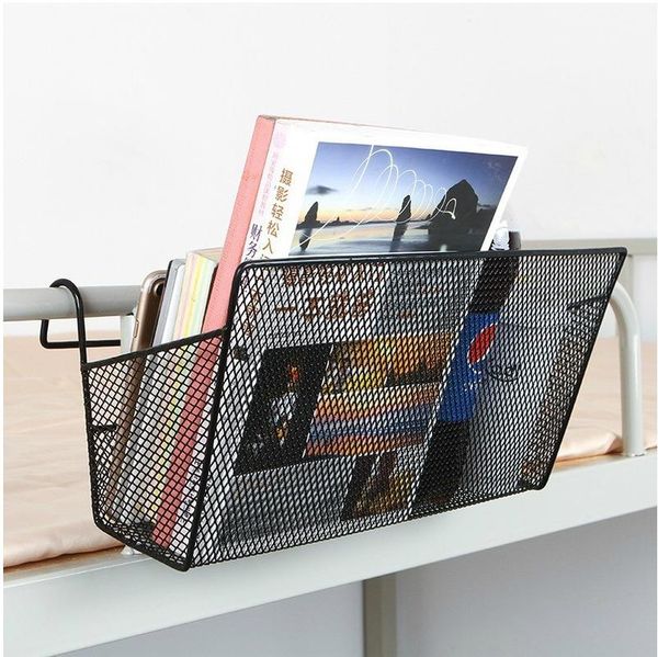 

hooks & rails metal mesh dorm bedside hanging basket wire school dormitory storage shelf rack bunk organizer 2021 home