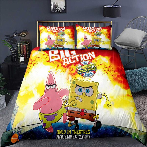 

selling cartoon spongebob 3d printing colorful bedding sets duvet cover-100