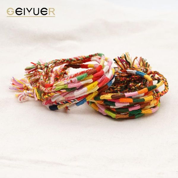 

charm bracelets boho colorful woven adjustable ehnic retro handmade lucky bracelet&bangles for women men braided rope lovers bracelet, Golden;silver