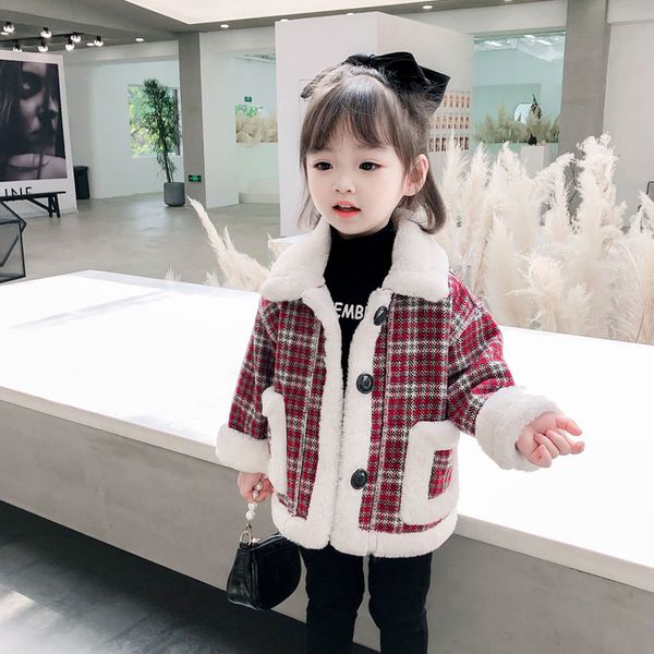 

girls autumn and winter thick coat childrens cotton padded clothes, Blue;gray