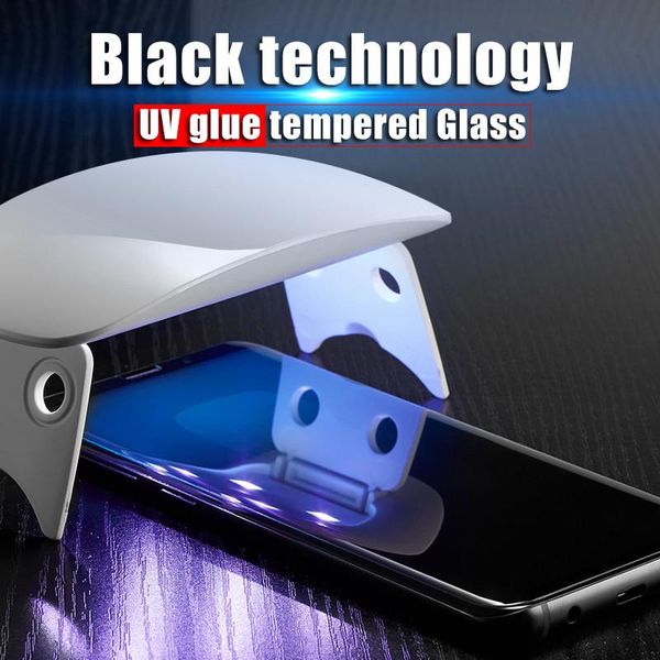 

cell phone screen protectors uv liquid glue tempered glass for note 10 pro 8 9 galaxy s11 s10e s10 s9 s8 plus 5g s7 edge clear film