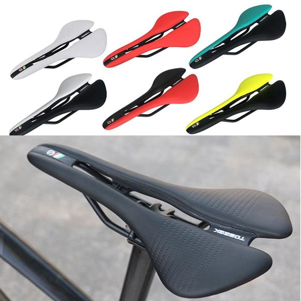 

bike saddles 7 colors mtb saddle road ultralight 185g racing seat hollow ergonomic design cr-mo rail bicycle