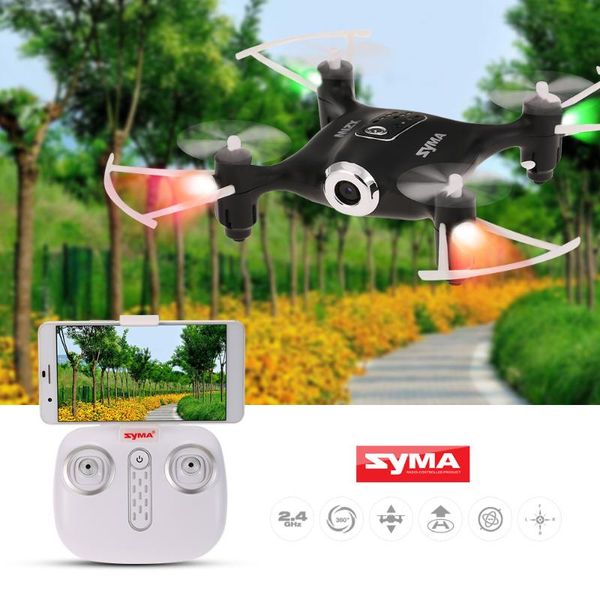 

syma x21w wifi fpv 720p camera drone barometer set height rc quadcopter toys app phone control with battery controller drones