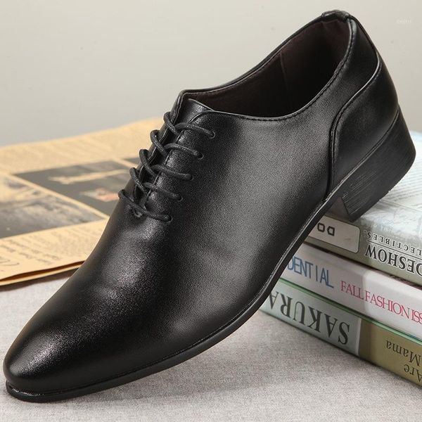 

men wedding shoes microfiber leather formal business pointed toe for man dress, Black