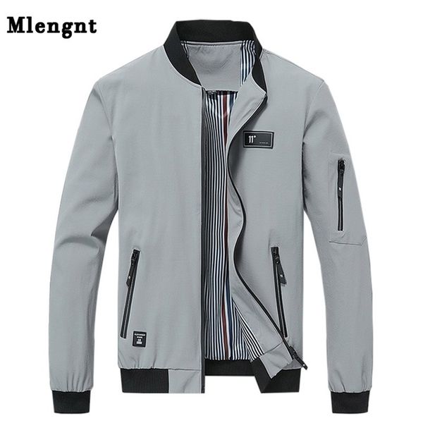 Primavera 4XL College Streetwear Thin Homme Jacket Uomo Casual Solid Zipper Windbreakers Summer Fashion Bomber Soprabito XMR09 210811