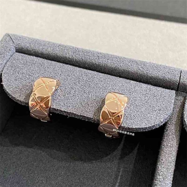

brand pure 925 sterling silver jewelry lozenge earrings crush design wedding party rose gold fine 210624, Golden;silver
