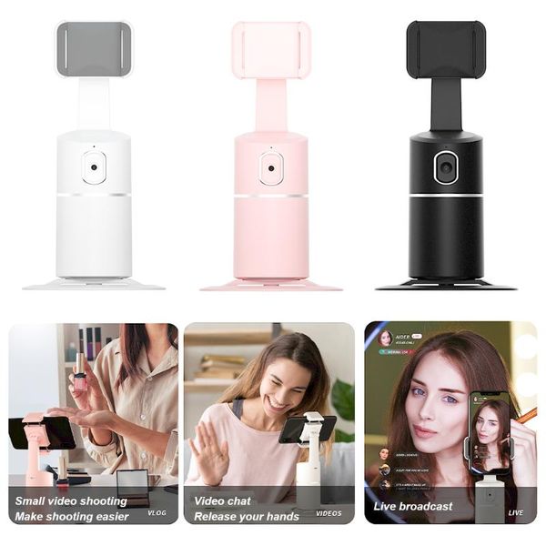 

selfie monopods smart phone holder auto face tracking gimbal stabilizer 360Â° rotating shooting for live vlog video recording stick