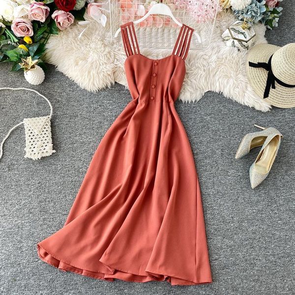 

casual dresses women vintage dress 2021 summer slim bodycon vestidos mujer ladies beach style backless spaghetti long robe, Black;gray