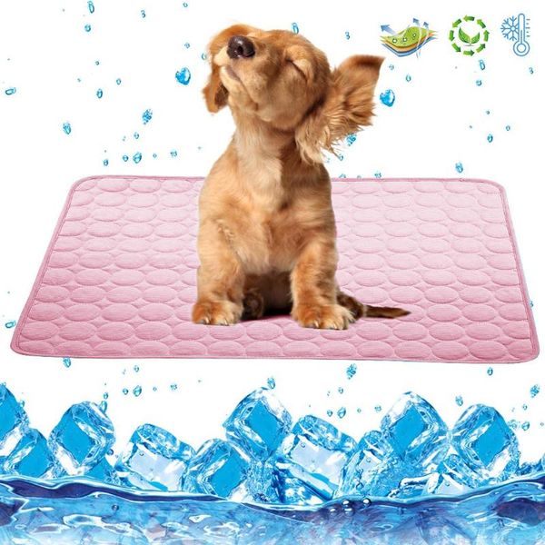 

kennels & pens summer pets cooling mat ice silk blanket cushion for dogs cats kennel pad breathable pet self dog sleep bed