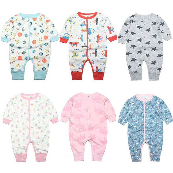 

baby's long sleeve cotton baby's pajamas jumpsuit children's clothes, White