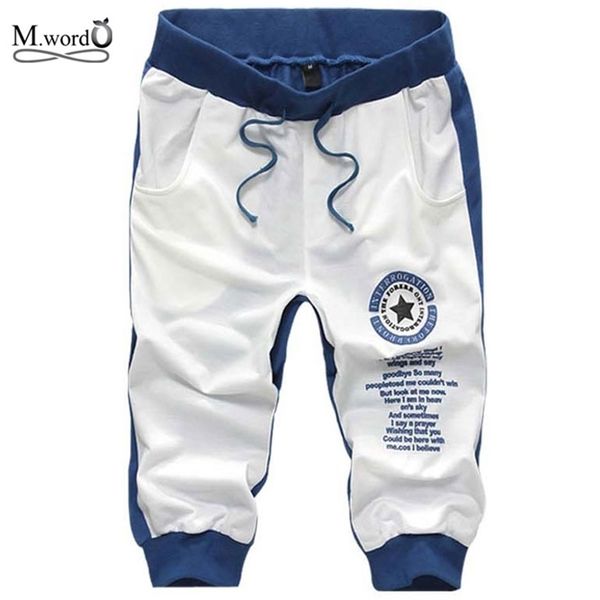 

summer fashion men's shorts cotton casual letter shorts men 7 color 210629, White;black