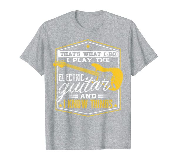 

play guitar and know things | funny guitar player music tee, White;black