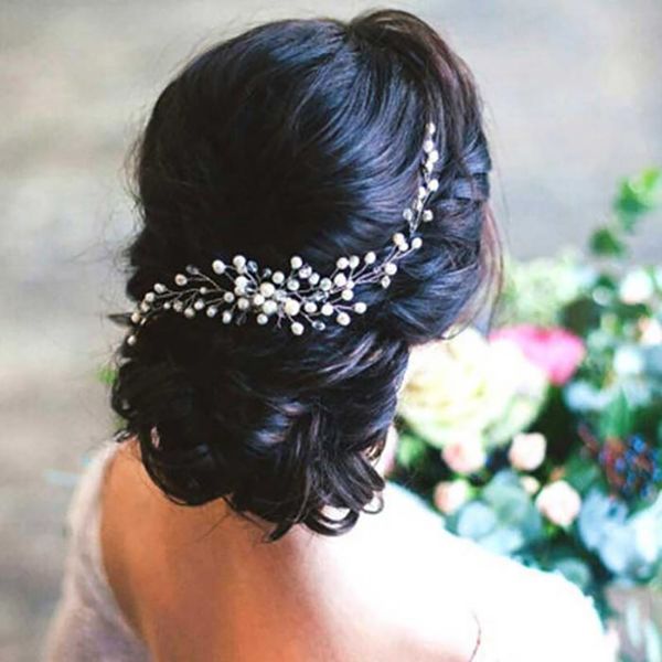 

wedding hair accessories silver pearl hair comb elegant women headdress make up party headwear bridal hair jewelry